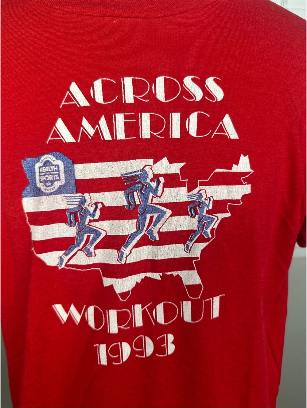 Vtg 1993 Across America TShirt Red Single Stitch Made USA XL